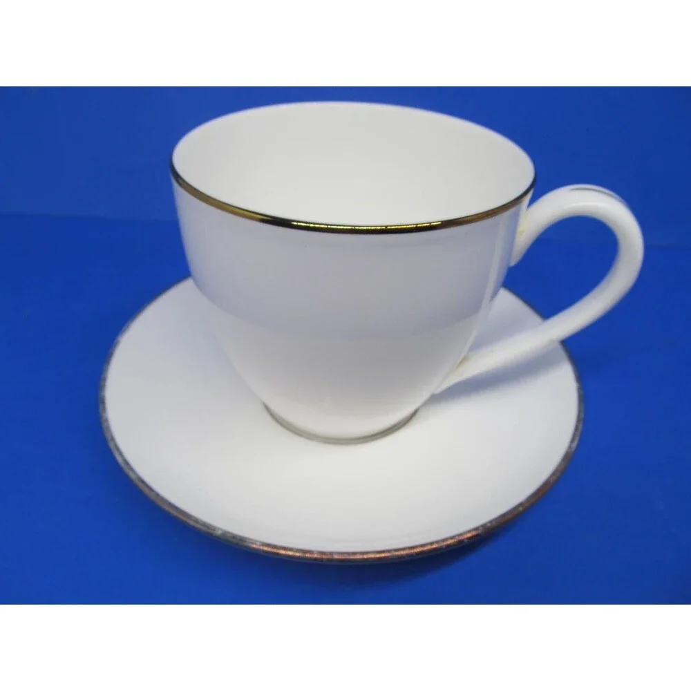 Lenox Continental Gold Cup And Saucer White With Gold Trim GUC